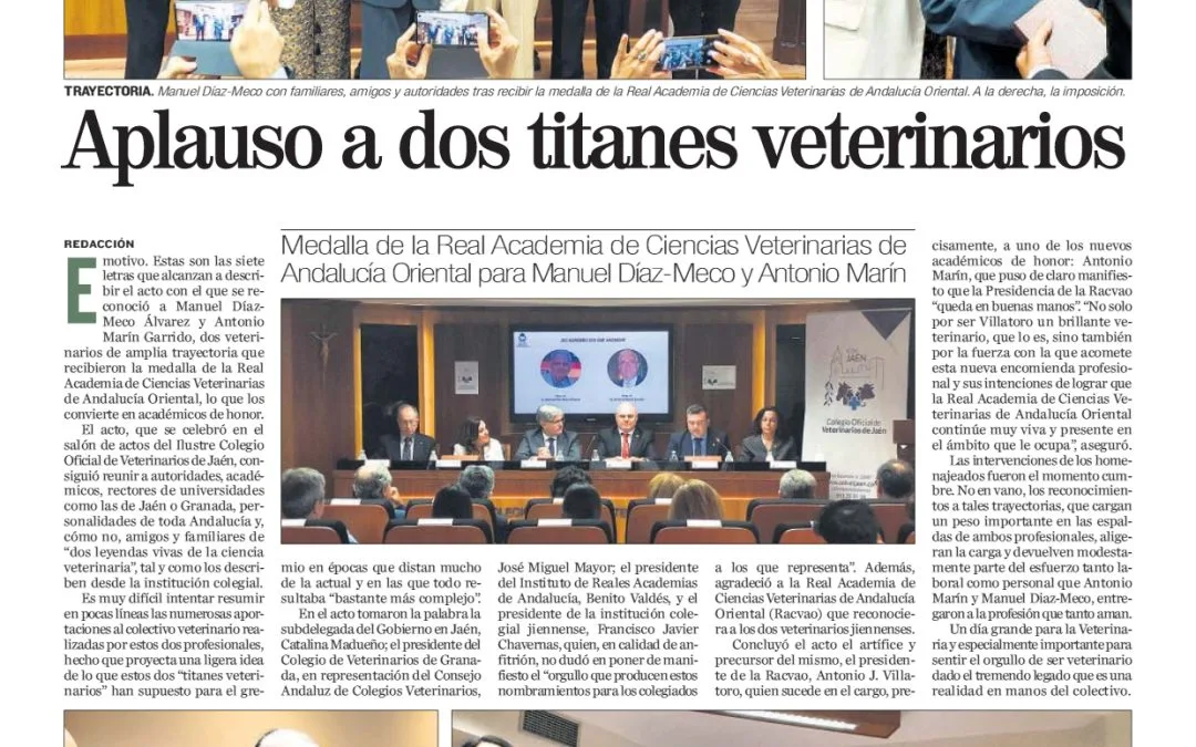 APLAUSO A DOS TITANES VETERINARIOS