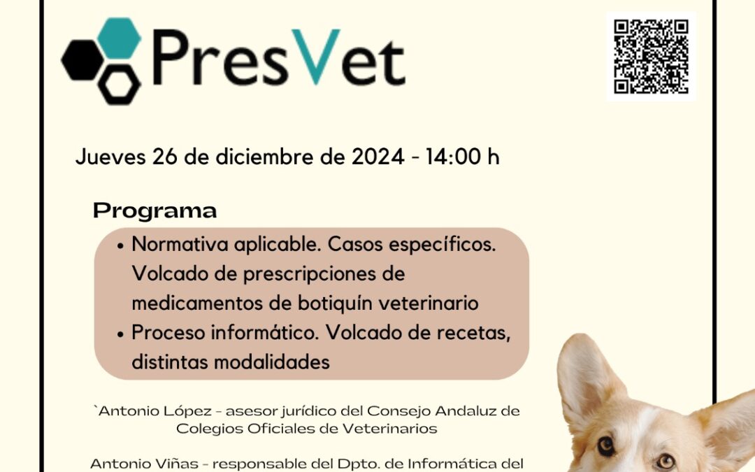 Jornada CACV: “Comunicación a PRESVET de prescripciones de medicamentos antimicrobianos para animales de compañía en Andalucía”